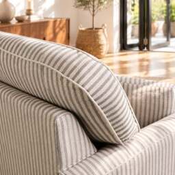 Eastbourne 3 Seater Sofa in Grey Stripe with Grey Stripe Cushions - thumbnail 4