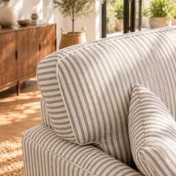 Eastbourne 3 Seater Sofa in Grey Stripe with Grey Stripe Cushions - thumbnail 6