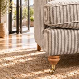 Eastbourne 3 Seater Sofa in Grey Stripe with Grey Stripe Cushions - thumbnail 5