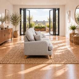 Eastbourne 3 Seater Sofa in Grey Stripe with Grey Stripe Cushions - thumbnail 3