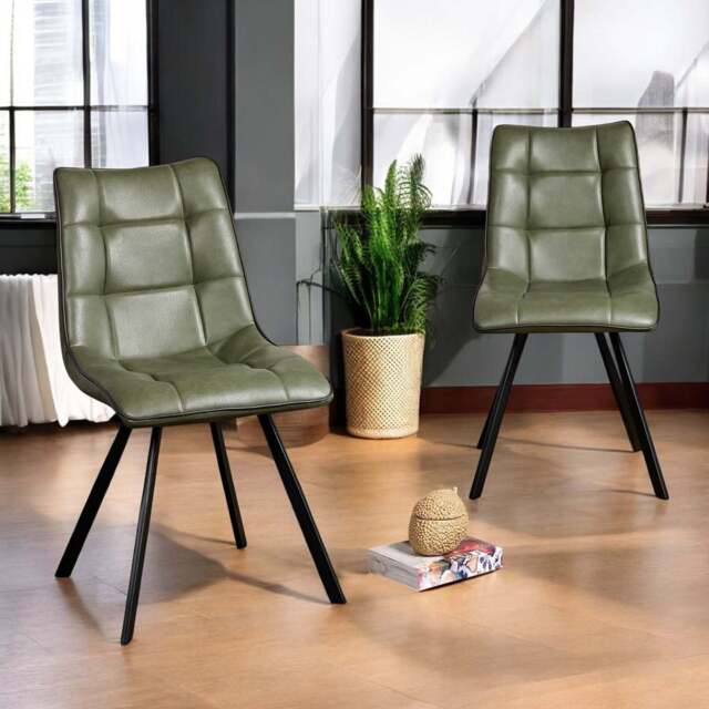 Jack Olive Green Dining Chair with Slate Grey Piping (Set of 2) - image 1