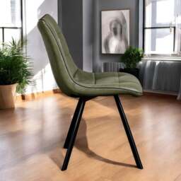 Jack Olive Green Dining Chair with Slate Grey Piping (Set of 2) - thumbnail 3