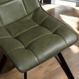 Jack Olive Green Dining Chair with Slate Grey Piping (Set of 2) - thumbnail 5