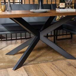 Jupiter Dining Set - Dark Oak - With RHF Corner Bench in Blue - thumbnail 6