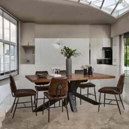 Soho Dining Table 200cm & 6 Digby Dining Chairs - Dark Brown - thumbnail 2
