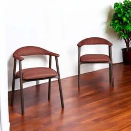 Albi Dining Chair - Copper / Dark Oak Legs (Set of 2) - thumbnail 1