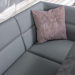 Jupiter 180cm - Faux Concrete - Dining Table & RHF Corner Bench with Flat Bench in Light Grey - thumbnail 6