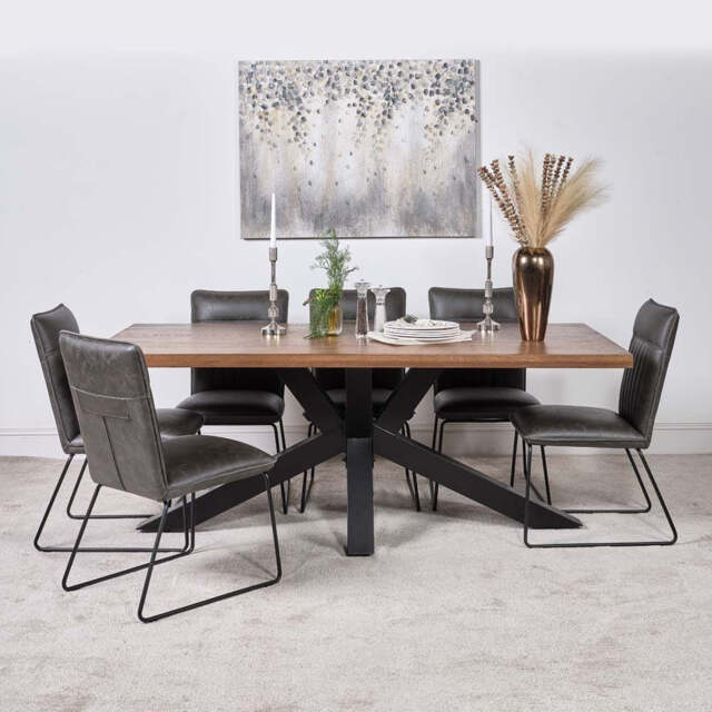 Soho Dining Table 200cm & 6 Hardy Dining Chairs - Grey - image 1