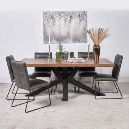 Soho Dining Table 200cm & 6 Hardy Dining Chairs - Grey - thumbnail 1