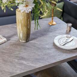 Jupiter Dining Set - Faux Concrete - With LHF Corner Bench in Blue - thumbnail 3