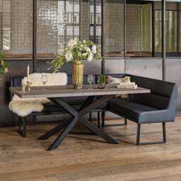 Jupiter Dining Set - Faux Concrete - With LHF Corner Bench in Blue - thumbnail 2
