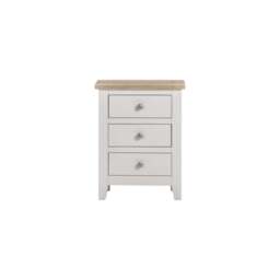 Tetbury Bedside 3 Drawers in Painted / Oak - thumbnail 2