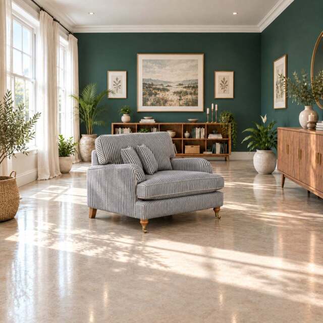 Eastbourne Snuggler in Navy Stripe with Navy Stripe Cushions - image 1