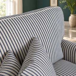 Eastbourne Snuggler in Navy Stripe with Navy Stripe Cushions - thumbnail 5