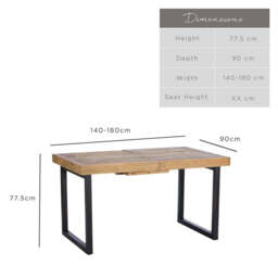 Adelaide Fully Extendable Dining Table 140-180cm - thumbnail 6