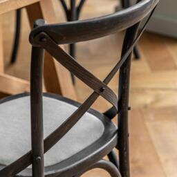 Cafe Chair Black Linen (Set of 2) - thumbnail 3