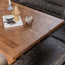 Brisbane 200cm Dining Table & Industrial Corner Bench in Grey - thumbnail 4