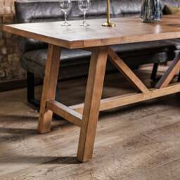 Brisbane 200cm Dining Table & Industrial Corner Bench in Grey - thumbnail 3