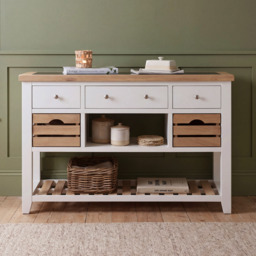 Bibury Large Kitchen Island in Painted / Oak - thumbnail 1