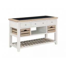 Bibury Large Kitchen Island in Painted / Oak - thumbnail 2