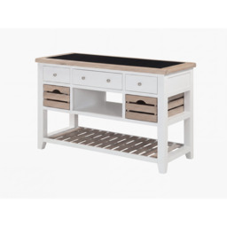 Bibury Large Kitchen Island in Painted / Oak - thumbnail 3