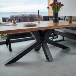 Soho Dining Table 200cm with Industrial Corner Bench - Grey - thumbnail 4