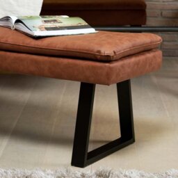 Adelaide 180-240cm Extending Dining Table with Industrial Corner Bench in Tan and 158cm Flat Bench - thumbnail 5