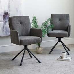 Parma Grey Dining Chair - Pocket Sprung (Set of 2) - thumbnail 1