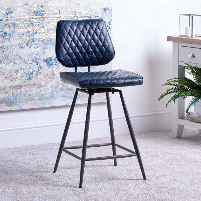 Digby Bar Stool - Dark Blue - image 1