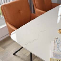 West Bay Dining Table 180cm with 4x Parma Dining Chairs in Tan - thumbnail 3