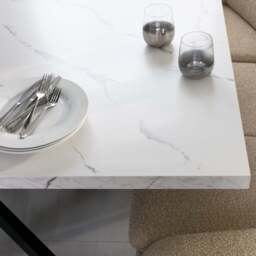 Jupiter 180cm Dining Table - Marble - With Sloane Corner Bench - thumbnail 6