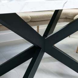 Jupiter 180cm Dining Table - Marble - With Sloane Corner Bench - thumbnail 4