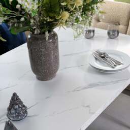 Jupiter 180cm Dining Table - Marble - With Sloane Corner Bench - thumbnail 3