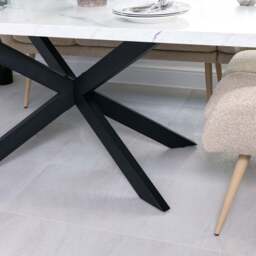 Jupiter 180cm Dining Table - Marble - With Sloane Corner Bench - thumbnail 5