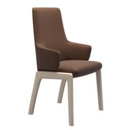 Stressless Vanilla High Back Dining Chair with Traditional Base - Large with Arms / Stressless Paloma - thumbnail 3