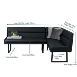Jupiter Corner Bench in Black LHF - thumbnail 5