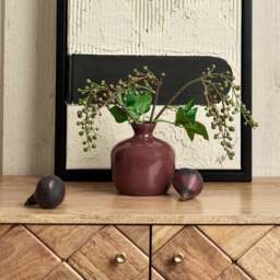 Round Glass Vase in Cherry - Small - thumbnail 1