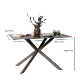 Saturn Dining Table 135cm in Dark Grey - thumbnail 5