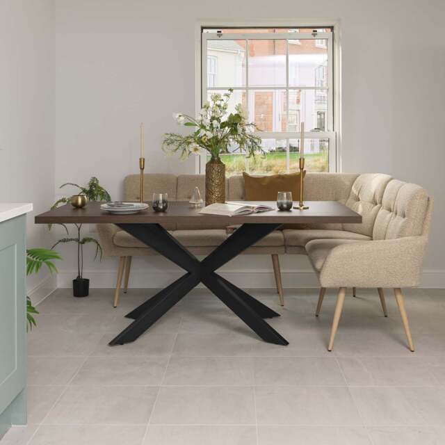 Jupiter 180cm Dining Table - Dark Oak - With Sloane Corner Bench - image 1