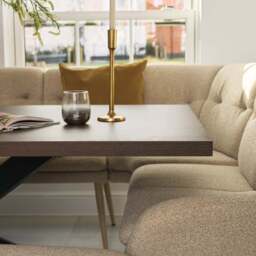 Jupiter 180cm Dining Table - Dark Oak - With Sloane Corner Bench - thumbnail 5