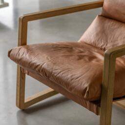 Burela Lounge Chair Vintage Brown Leather - thumbnail 2