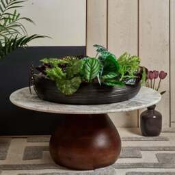 Metal Bowl Tray in Matt Black Finish - Large - thumbnail 2