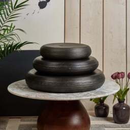 Metal Bowl Tray in Matt Black Finish - Large - thumbnail 4