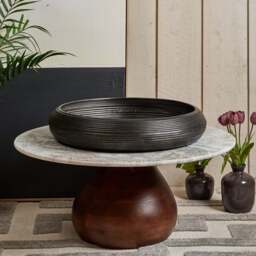 Metal Bowl Tray in Matt Black Finish - Large - thumbnail 1