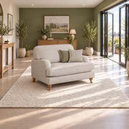 Eastbourne Snuggler in Natural with Olive Stripe Cushions - thumbnail 1