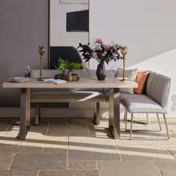 Neptune 180cm Dining Table with LHF Corner Bench - Misty - thumbnail 1