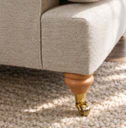 Eastbourne 3 Seater Sofa in Natural with Olive Stripe Cushions - thumbnail 4