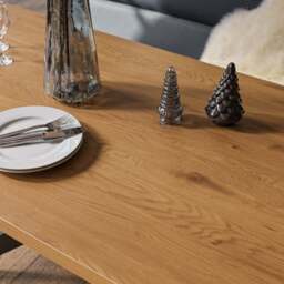 Jupiter Dining Set - Smoked Oak - With LHF Corner Bench & Low Bench in Blue - thumbnail 6