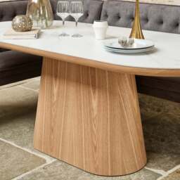 Sutton 200cm Dining Table - Ash with Frampton Corner Bench LHF & Flat Bench in Anthracite - thumbnail 2