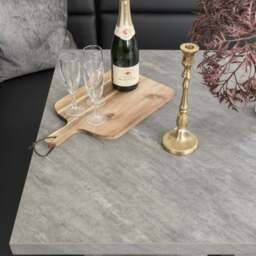 Jupiter 180cm - Faux Concrete - Dining Table & LHF Corner Bench with 2 Dining Chairs in Black - thumbnail 3